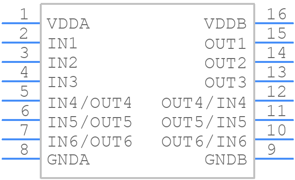 MAX22163FAEE+ - Analog Devices - PCB symbol