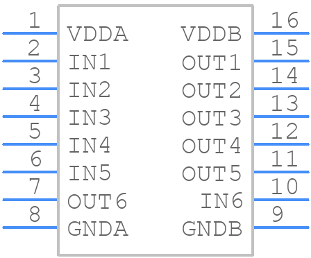 MAX22665FAWE+ - Analog Devices - PCB symbol