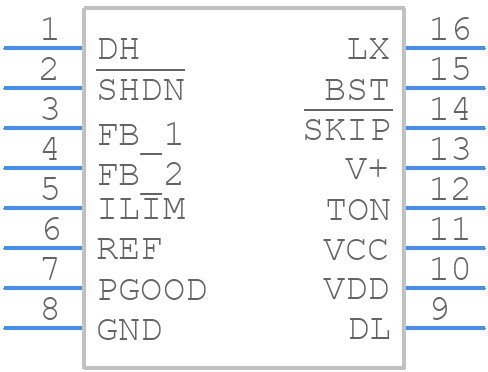 MAX1714BEEE+T - Analog Devices - PCB symbol