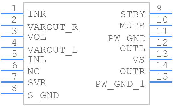 TDA7496 - STMicroelectronics - PCB symbol