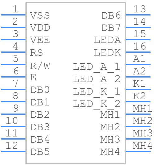 NMTC-S16201XFYHSAY-10A - Microtips Technology - PCB symbol