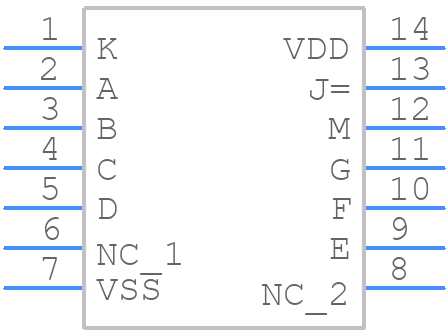 CD4078BE - Texas Instruments - PCB symbol