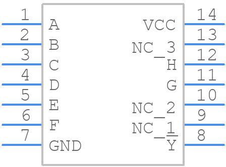 CD74HC30EE4 - Texas Instruments - PCB symbol