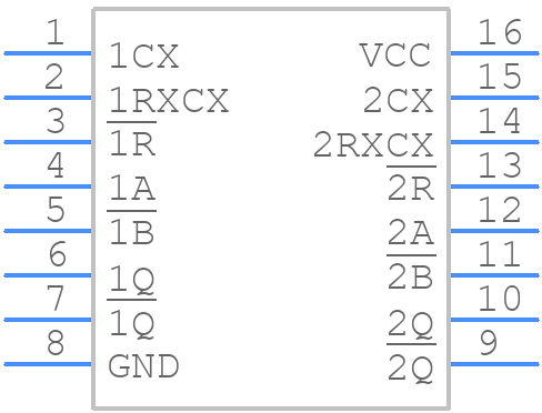 CD74HC4538E - Texas Instruments - PCB symbol