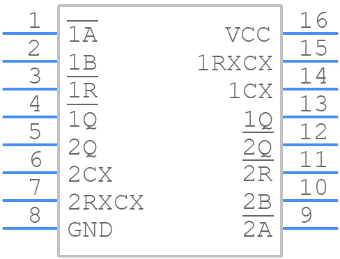 CD74HCT123E - Texas Instruments - PCB symbol