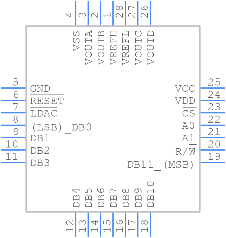 DAC7725N - Texas Instruments - PCB symbol