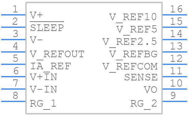 INA125PA - Texas Instruments - PCB symbol
