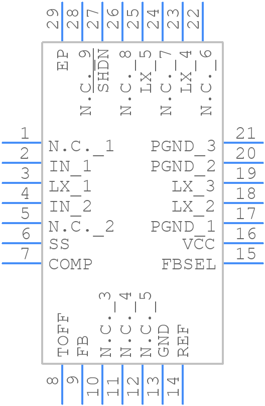 MAX1843ETI+T - Analog Devices - PCB symbol