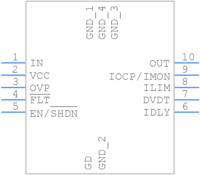 TPS16412DRCR - Texas Instruments - PCB symbol
