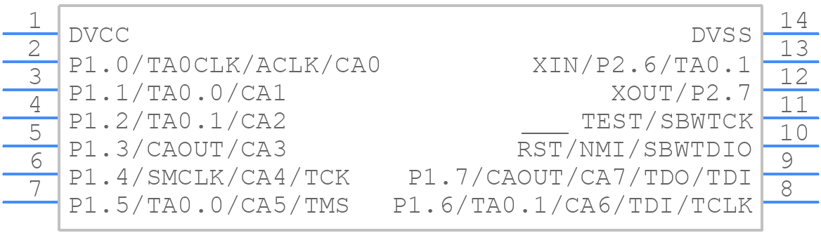 MSP430G2111IN14 - Texas Instruments - PCB symbol