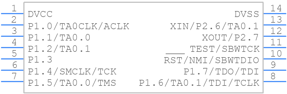 MSP430G2201IN14 - Texas Instruments - PCB symbol