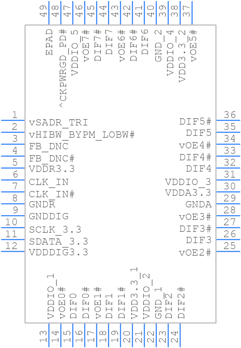 9DBL0841BKILFT - Renesas Electronics - PCB symbol