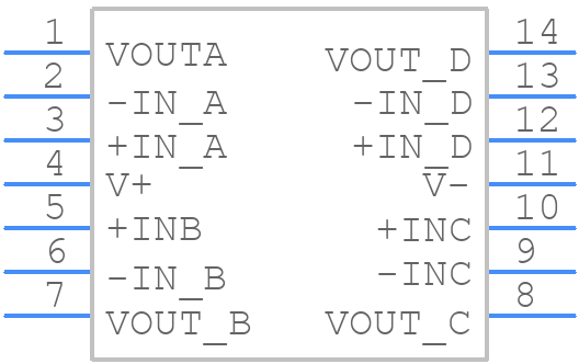 OPA4364AID - Texas Instruments - PCB symbol