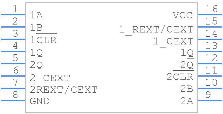 SN74123N - Texas Instruments - PCB symbol