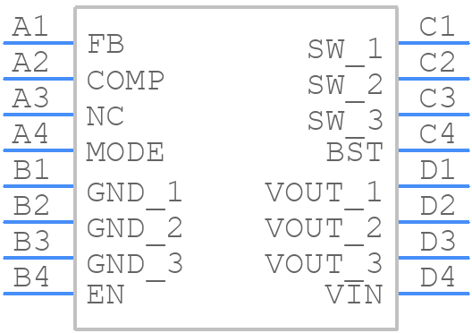 TPS61372YKBR - Texas Instruments - PCB symbol