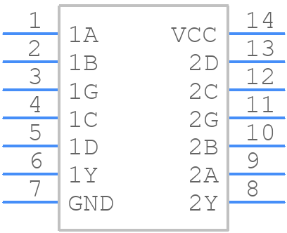 SN7425N - Texas Instruments - PCB symbol