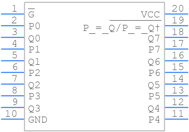 SN74ALS521N - Texas Instruments - PCB symbol