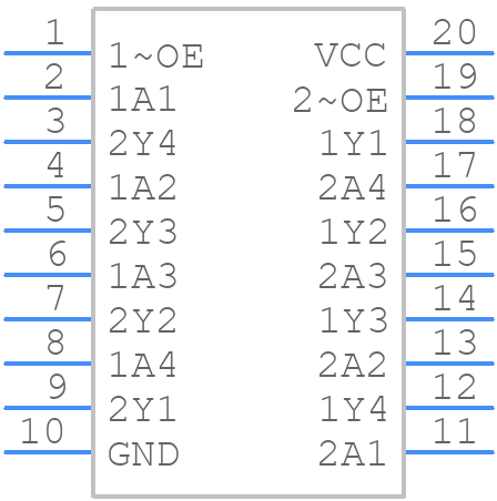 SN74BCT240N - Texas Instruments - PCB symbol