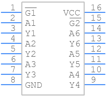 SN74LS365AN - Texas Instruments - PCB symbol