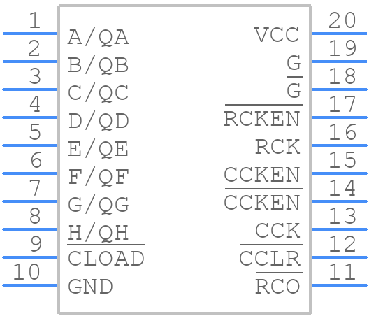 SN74LS593N - Texas Instruments - PCB symbol