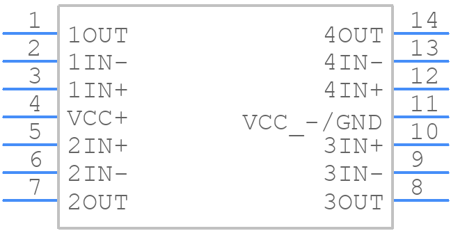 TLE2024CN - Texas Instruments - PCB symbol