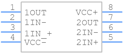 TLE2072ACP - Texas Instruments - PCB symbol