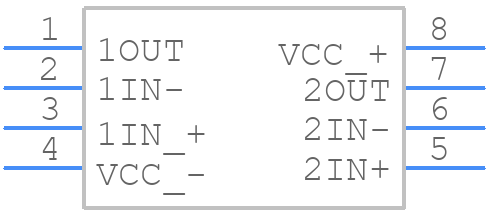 TLE2072IP - Texas Instruments - PCB symbol