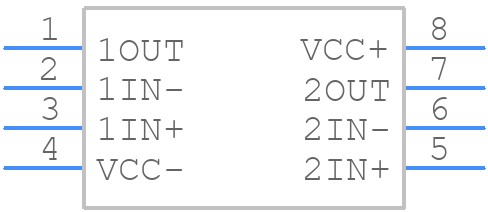 TLE2082ACP - Texas Instruments - PCB symbol