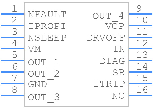 DRV8144ASQRYJRQ1 - Texas Instruments - PCB symbol