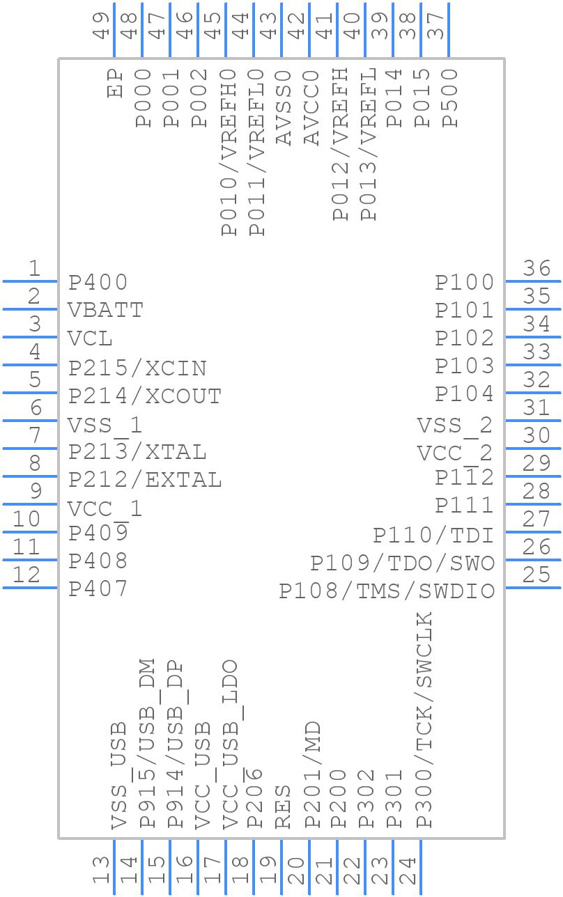 R7FA4M1AB3CNE#BA0 - Renesas Electronics - PCB symbol