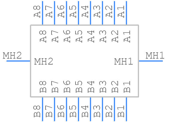 B16B-F31DK-GGR(LF)(AU) - JST (JAPAN SOLDERLESS TERMINALS) - PCB symbol