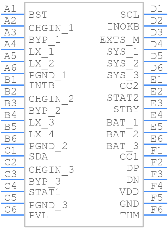 MAX77789EWX+ - Analog Devices - PCB symbol
