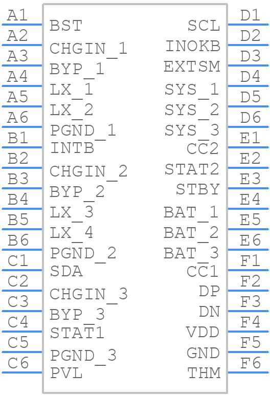 MAX77789EWX+T - Analog Devices - PCB symbol