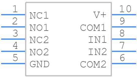 TS3A24157DGSR - Texas Instruments - PCB symbol