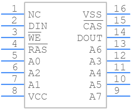 UPD4164C-1 - Renesas Electronics - PCB symbol