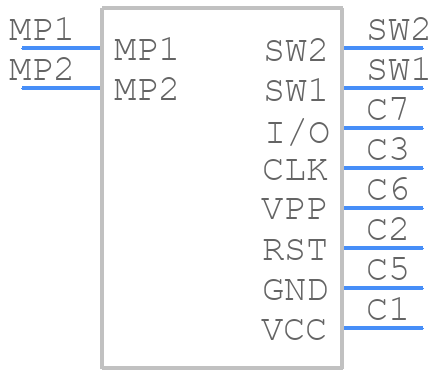L-KLS1-SIM-064-(6+2)P-H1.85-R - KLS Electronic - PCB symbol