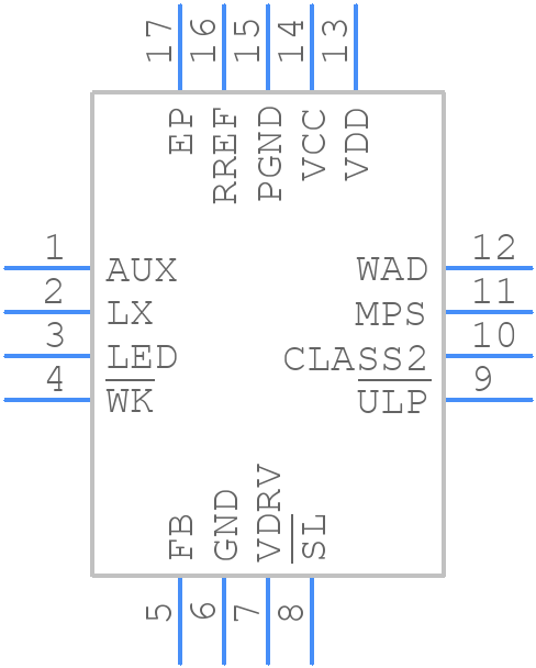 MAX5986BETE+T - Analog Devices - PCB symbol