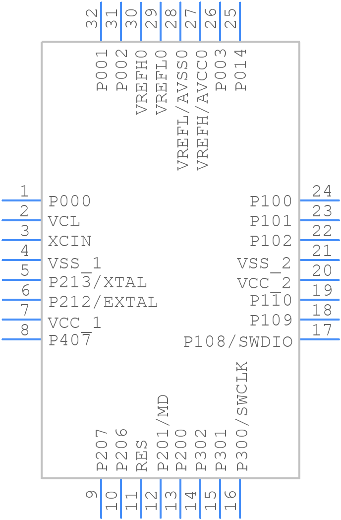R7FA6T3BB3CFJ - Renesas Electronics - PCB symbol