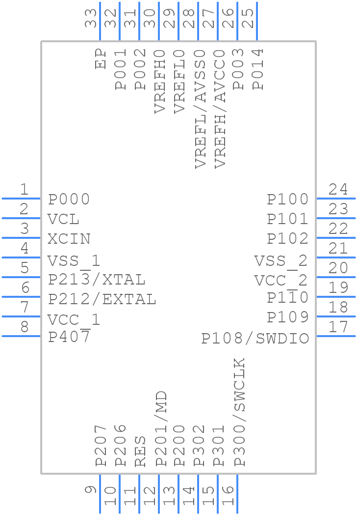 R7FA6T3BB3CNH - Renesas Electronics - PCB symbol