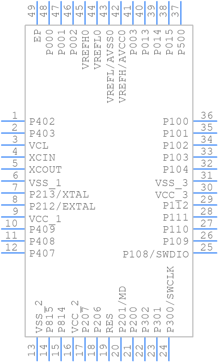 R7FA4T1BB3CNE - Renesas Electronics - PCB symbol