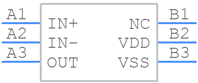 MAX40007ANT+T - Analog Devices - PCB symbol
