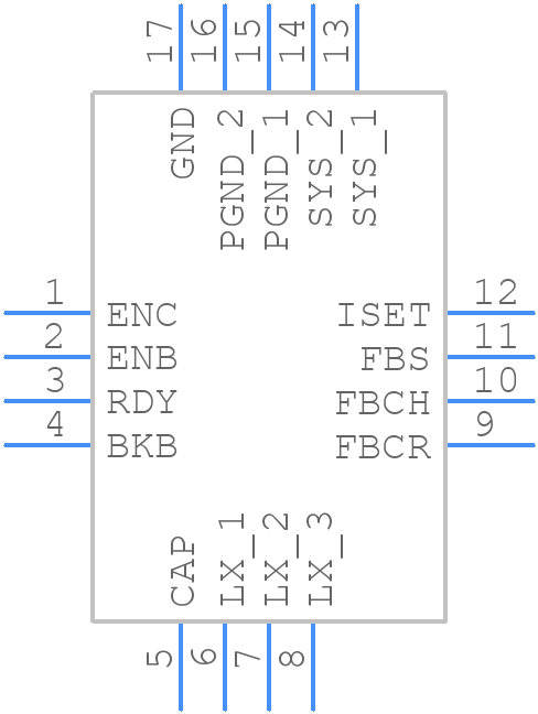 MAX38890AATE+ - Analog Devices - PCB symbol