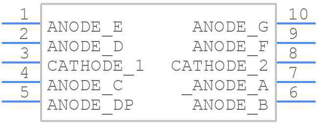 HDSP-5703 - Avago Technologies - PCB symbol