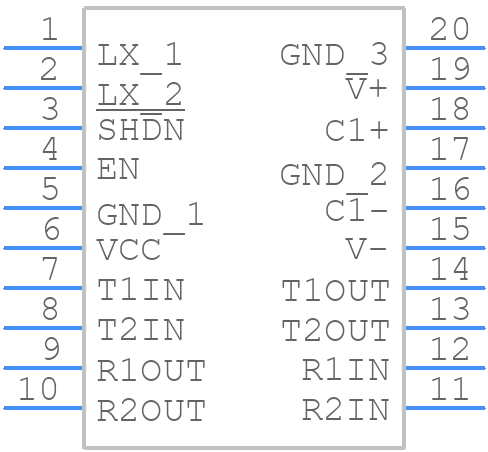 MAX218CWP+ - Analog Devices - PCB symbol