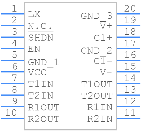 MAX218CWP+T - Analog Devices - PCB symbol