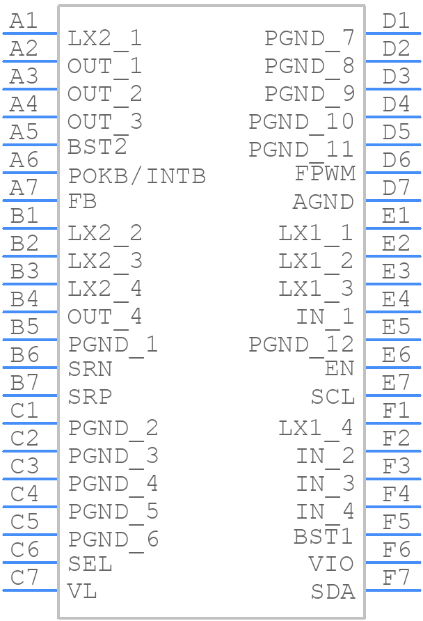 MAX77859AEWO+ - Analog Devices - PCB symbol