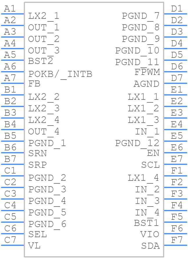 MAX77859AEWO+T - Analog Devices - PCB symbol