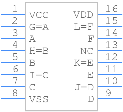 CD4010BMG4 - Texas Instruments - PCB symbol