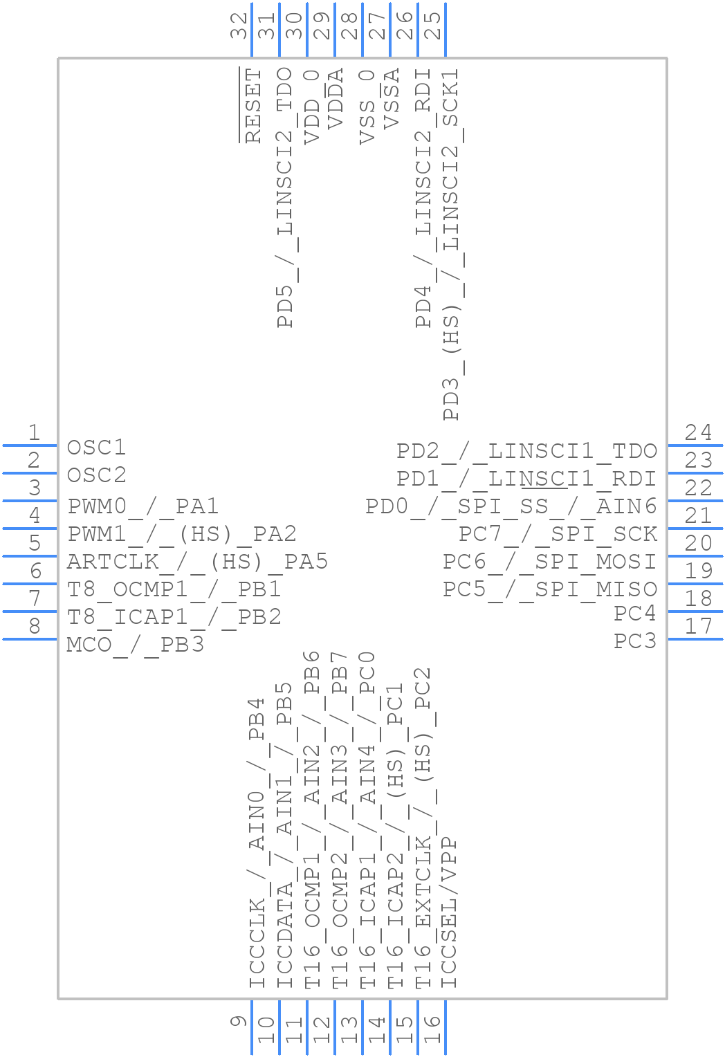 ST72F361K9T6 - STMicroelectronics - PCB symbol
