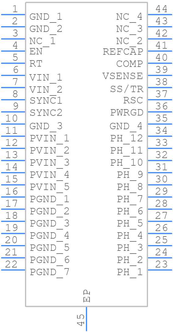 TPS7H4001MDDWTSHP - Texas Instruments - PCB symbol
